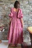Nonni Gingham Darling Dress Sangria